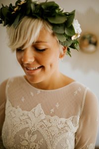 lille, mariage, robe de mariée, couronne, feuillage, végétal, photographe
